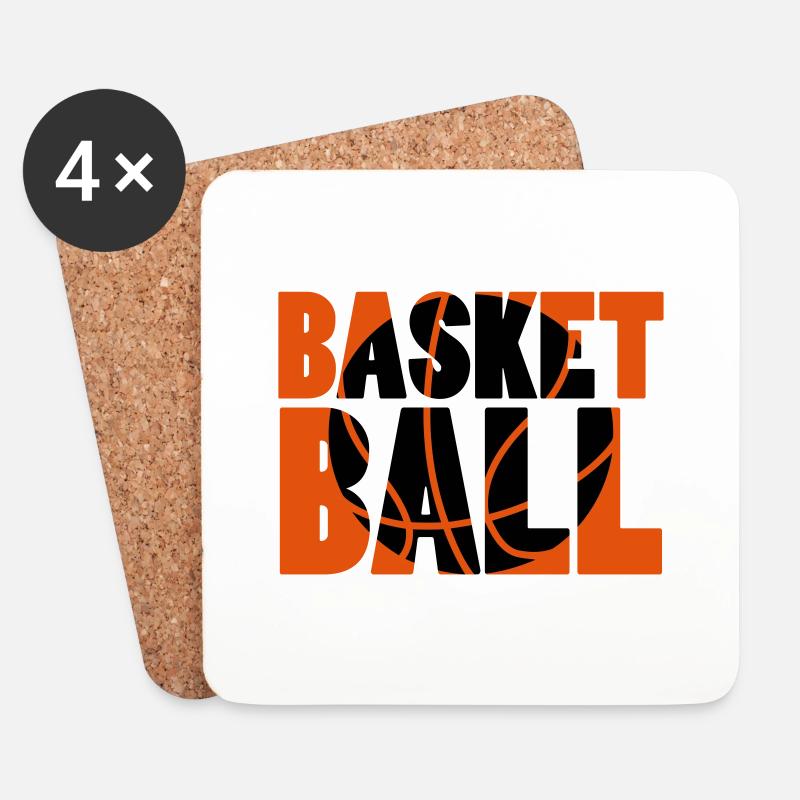 Basket Ball - Untersetzer (4er-Set) - Weiß