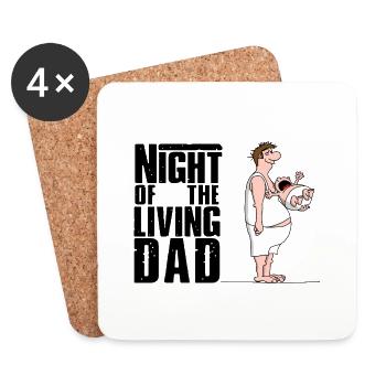 Papa de l'année: La nuit du vivant DAD - Dessous de verre (lot de 4) - blanc - Devant