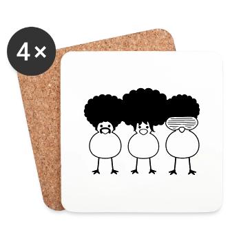Funky Chicks - Coasters (set of 4) - white - Front