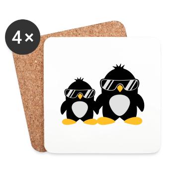 Cool Penguin Dad And Boy - Coasters (set of 4) - white - Front