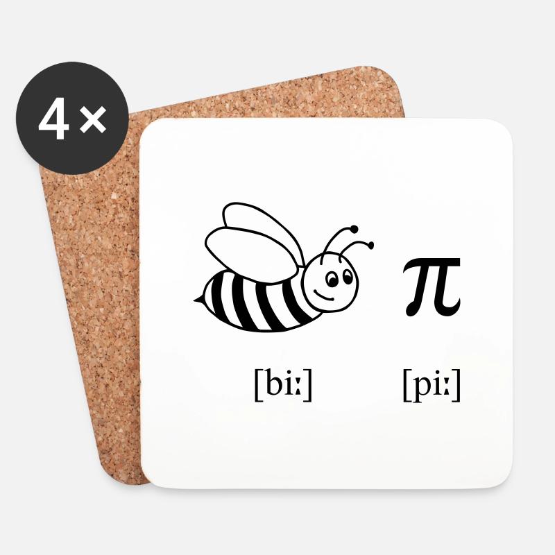 Bee Pi - Untersetzer (4er-Set) - Weiß