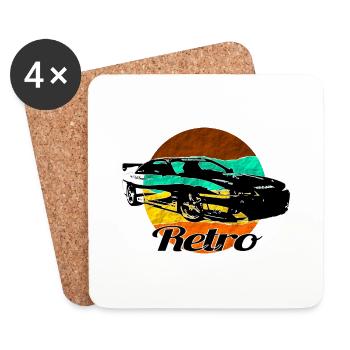 Retro Car Auto - Coasters (set of 4) - white - Front