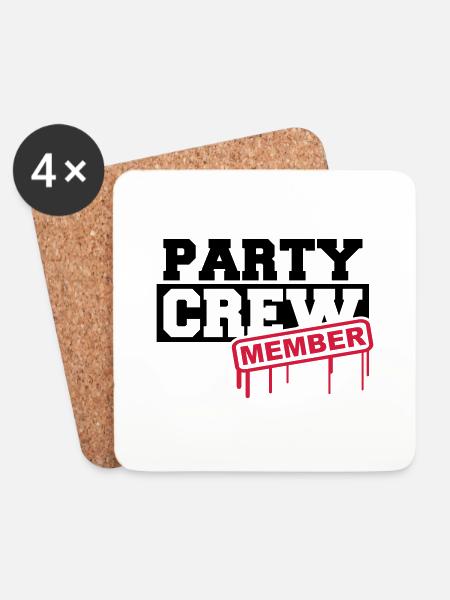 Party Crew Member - Untersetzer (4er-Set) - Weiß