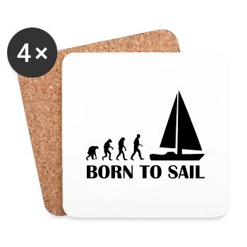 born to sail - Coasters (set of 4) - white - Front