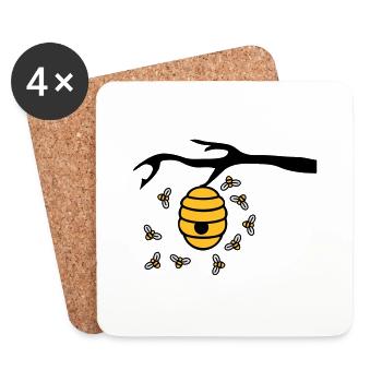 Beehive Branch - Coasters (set of 4) - white - Front