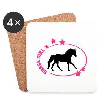 Horse Girl T-shirt/ Hoodie Design - Coasters (set of 4) - white - Front