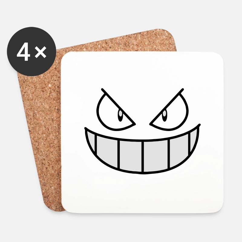 Gengar Gesicht - Untersetzer (4er-Set) - Weiß