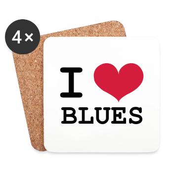 I Love Blues - Coasters (set of 4) - white - Front