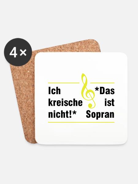 Sopran - Untersetzer (4er-Set) - Weiß