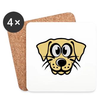 funny dog cartoon animals 2310 - Coasters (set of 4) - white - Front