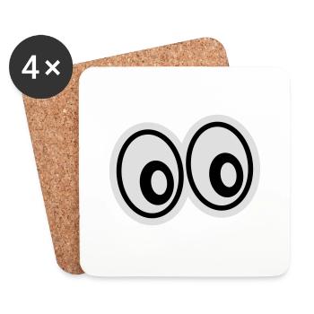 eyes_1f2 - Dessous de verre (lot de 4) - blanc - Devant