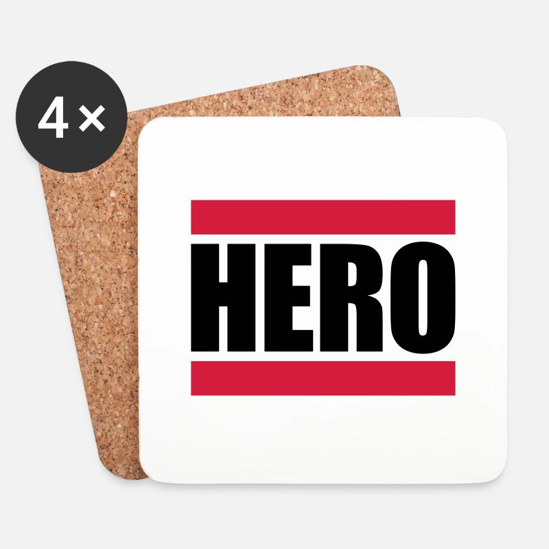 Cool Super Hero Logo Design - Untersetzer (4er-Set) - Weiß