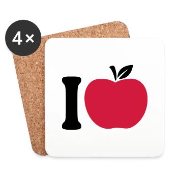 I Love Apple - Coasters (set of 4) - white - Front