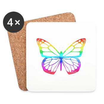 Schmetterling Geschenke Falter Schmetterlinge - Untersetzer (4er-Set) - Weiß - Vorne