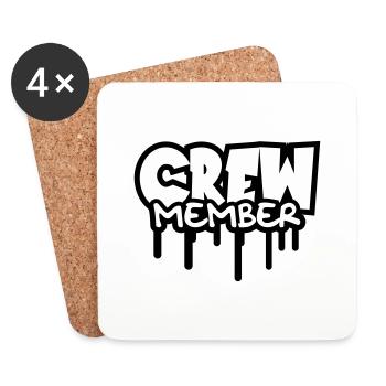 Crew Member Logo-Design - Untersetzer (4er-Set) - Weiß - Vorne
