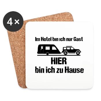Camping - Untersetzer (4er-Set) - Weiß - Vorne