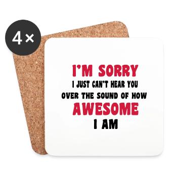 Awesome - Dessous de verre (lot de 4) - blanc - Devant