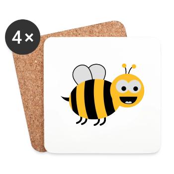 Funny Sweet Bee - Untersetzer (4er-Set) - Weiß - Vorne
