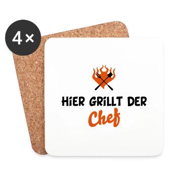 barbecue - Coasters (set of 4) - white - Front