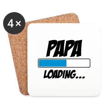 Papa Loading... | Bébé | Naissance | Grossesse - Dessous de verre (lot de 4) - blanc - Devant