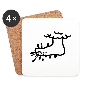 Gottes Fuß / gods foot (1c) - Coasters (set of 4) - white - Front