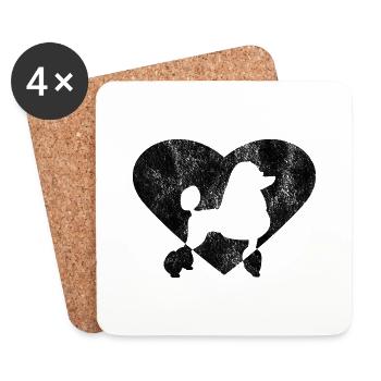 Poodle Toy Poodle Dog Training Dog Gift - Coasters (set of 4) - white - Front