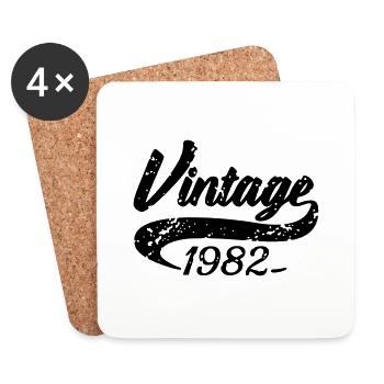Vintage 1982 - Dessous de verre (lot de 4) - blanc - Devant