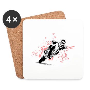 Supermoto Racing - Supermotard - Dessous de verre (lot de 4) - blanc - Devant
