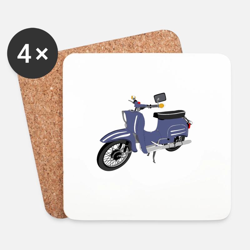 Simson Schwalbe blau - Untersetzer (4er-Set) - Weiß