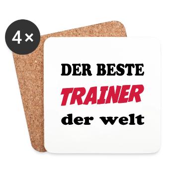 Der beste trainer der welt - Untersetzer (4er-Set) - Weiß - Vorne