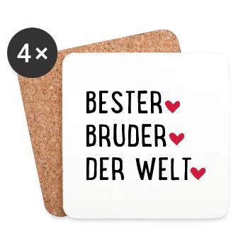Bester Bruder der Welt - Untersetzer (4er-Set) - Weiß - Vorne