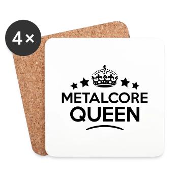 metalcore queen keep calm style copy - Coasters (set of 4) - white - Front