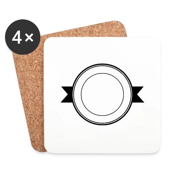 Forme / Symbole / Rond / Custom / Personnaliser - Dessous de verre (lot de 4) - blanc - Devant
