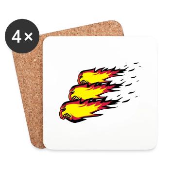Fire flame fireball formation agro - Coasters (set of 4) - white - Front