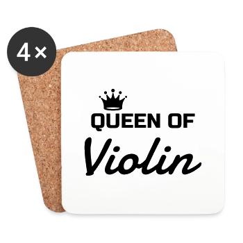 violon violoniste Musique Musicien Concert - Dessous de verre (lot de 4) - blanc - Devant