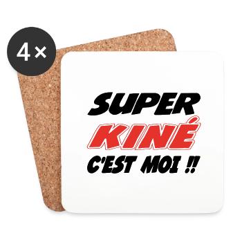Super kiné c'est moi !! - Dessous de verre (lot de 4) - blanc - Devant