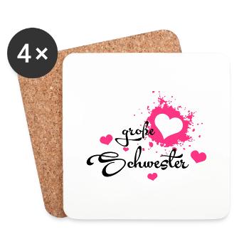 Große Schwester - Bestes Geburtstagsgeschenk - Coasters (set of 4) - white - Front