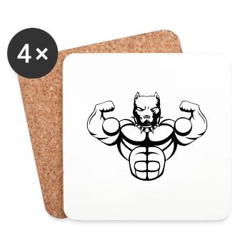 strong_dog_01 - Untersetzer (4er-Set) - Weiß - Vorne