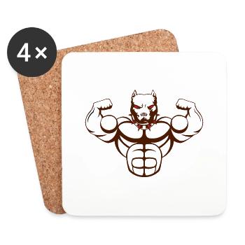 strong dog_02 - Untersetzer (4er-Set) - Weiß - Vorne