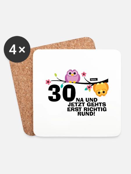 30 Na Und Jetzt Geht's Richtig Rund 30 Geburtstag - Untersetzer (4er-Set) - Weiß