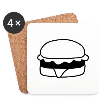 hamburger cheeseburger delicious fast food food hung - Coasters (set of 4) - white - Front