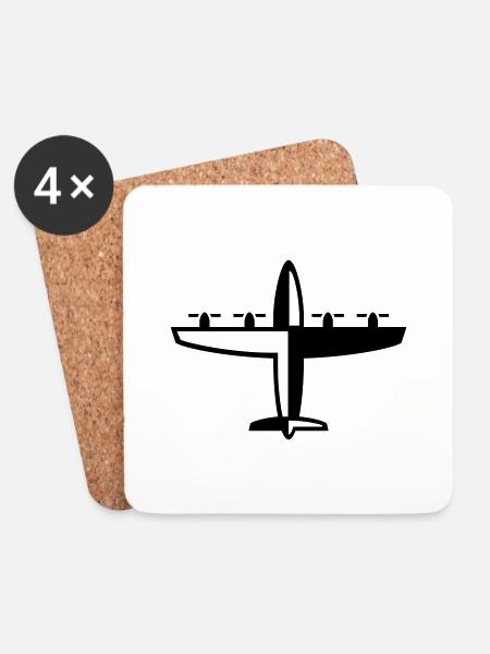 plane - Coasters (set of 4) - white