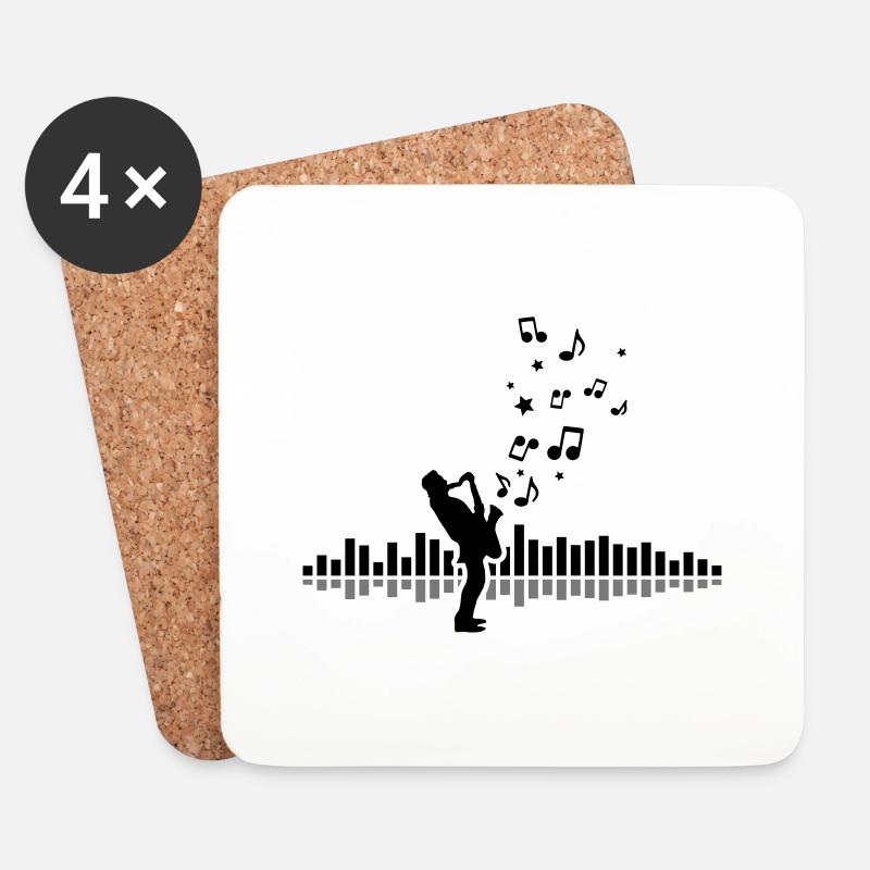 Musik - Musiker Jazz - Untersetzer (4er-Set) - Weiß