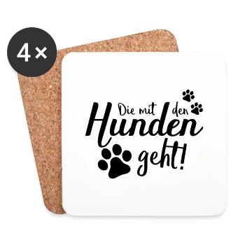 die mit den hunden geht design - Untersetzer (4er-Set) - Weiß - Vorne