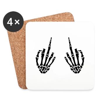 middle fingers design - Untersetzer (4er-Set) - Weiß - Vorne