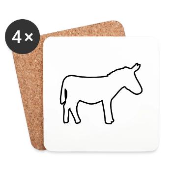esel logo zeichnung - Untersetzer (4er-Set) - Weiß - Vorne