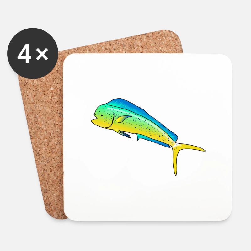 Mahi Mahi (Delphinfisch) - Untersetzer (4er-Set) - Weiß
