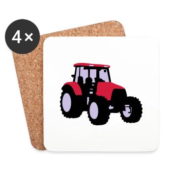 Traktor - Untersetzer (4er-Set) - Weiß - Vorne