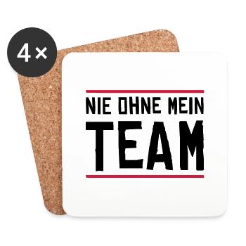 nie ohne mein team - Untersetzer (4er-Set) - Weiß - Vorne