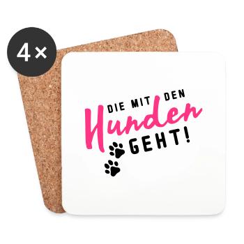 hunden die mit den - Untersetzer (4er-Set) - Weiß - Vorne